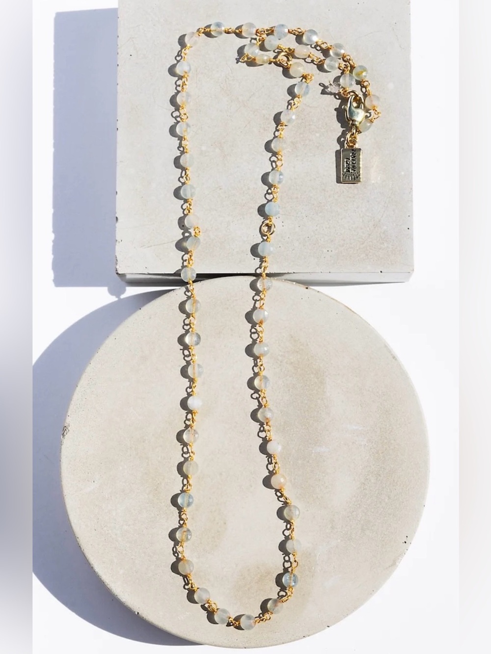 NATIVE GEM. AQUAMARINE MARCH BIRTHSTONE NECKLACE